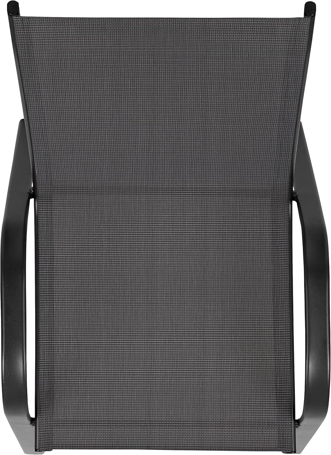 imageFlash Furniture Brazos Series Red Outdoor Stack Chair with Flex Comfort Material and Metal Frame Set of 4Black