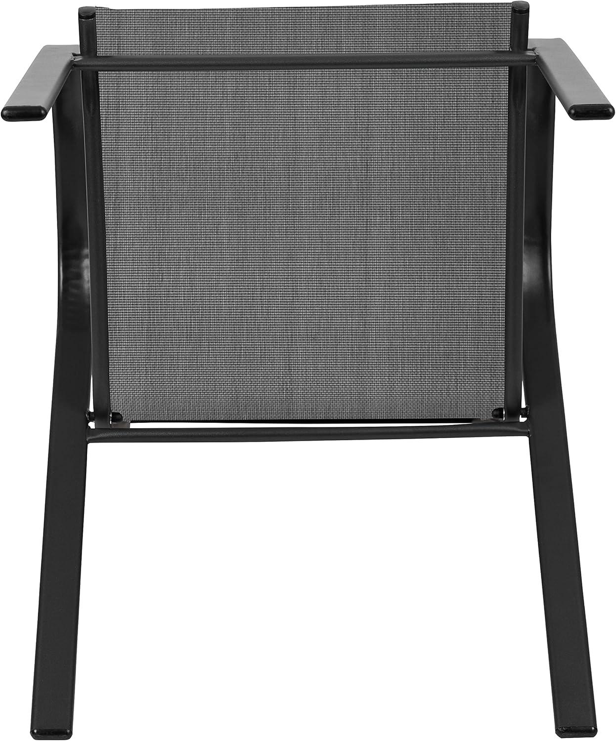imageFlash Furniture Brazos Series Red Outdoor Stack Chair with Flex Comfort Material and Metal Frame Set of 4Black