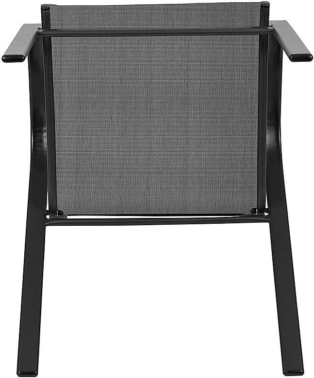 imageFlash Furniture Brazos Series Red Outdoor Stack Chair with Flex Comfort Material and Metal Frame Set of 4Black