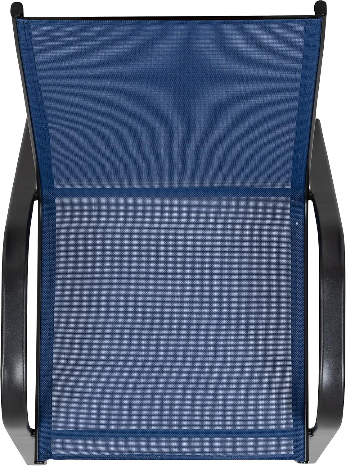 imageFlash Furniture Brazos Series Red Outdoor Stack Chair with Flex Comfort Material and Metal Frame Set of 4Navy