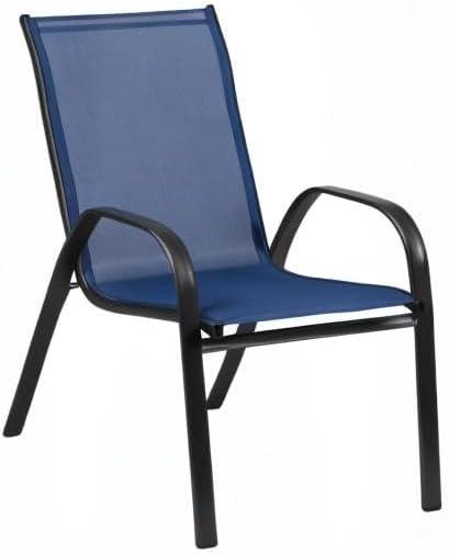imageFlash Furniture Brazos Series Red Outdoor Stack Chair with Flex Comfort Material and Metal Frame Set of 4Navy