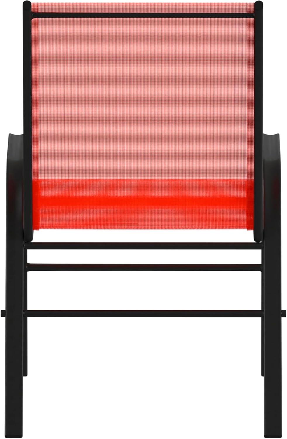 imageFlash Furniture Brazos Series Red Outdoor Stack Chair with Flex Comfort Material and Metal Frame Set of 4Red