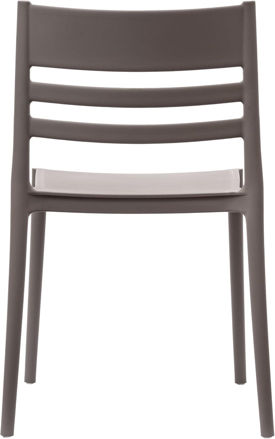 imageFlash Furniture Bridgeport Slat Back Patio Chair with Contoured Seat Commercial AllWeather Stacking Resin Chair UV Resistant IndoorOutdoor Black Set of 4Grey