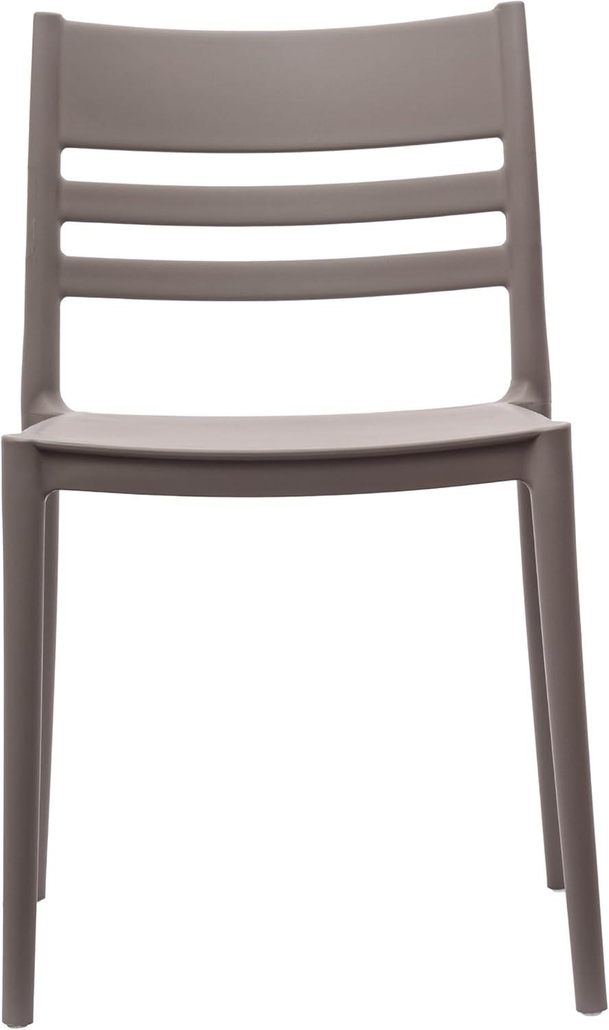 imageFlash Furniture Bridgeport Slat Back Patio Chair with Contoured Seat Commercial AllWeather Stacking Resin Chair UV Resistant IndoorOutdoor Black Set of 4Grey