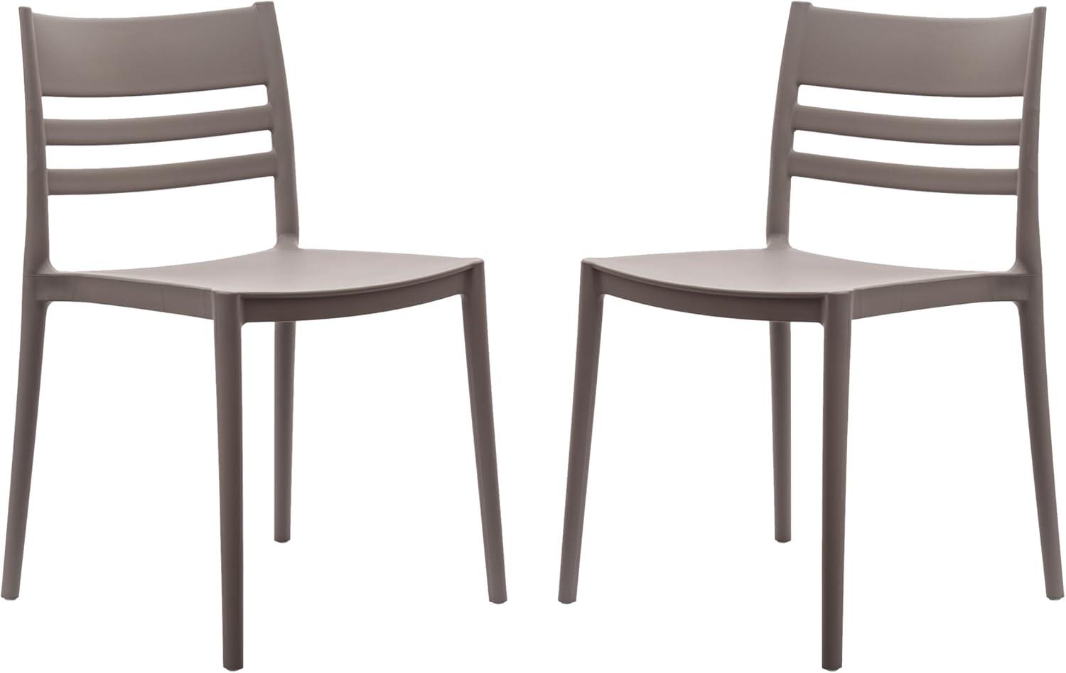 imageFlash Furniture Bridgeport Slat Back Patio Chair with Contoured Seat Commercial AllWeather Stacking Resin Chair UV Resistant IndoorOutdoor Black Set of 4Grey