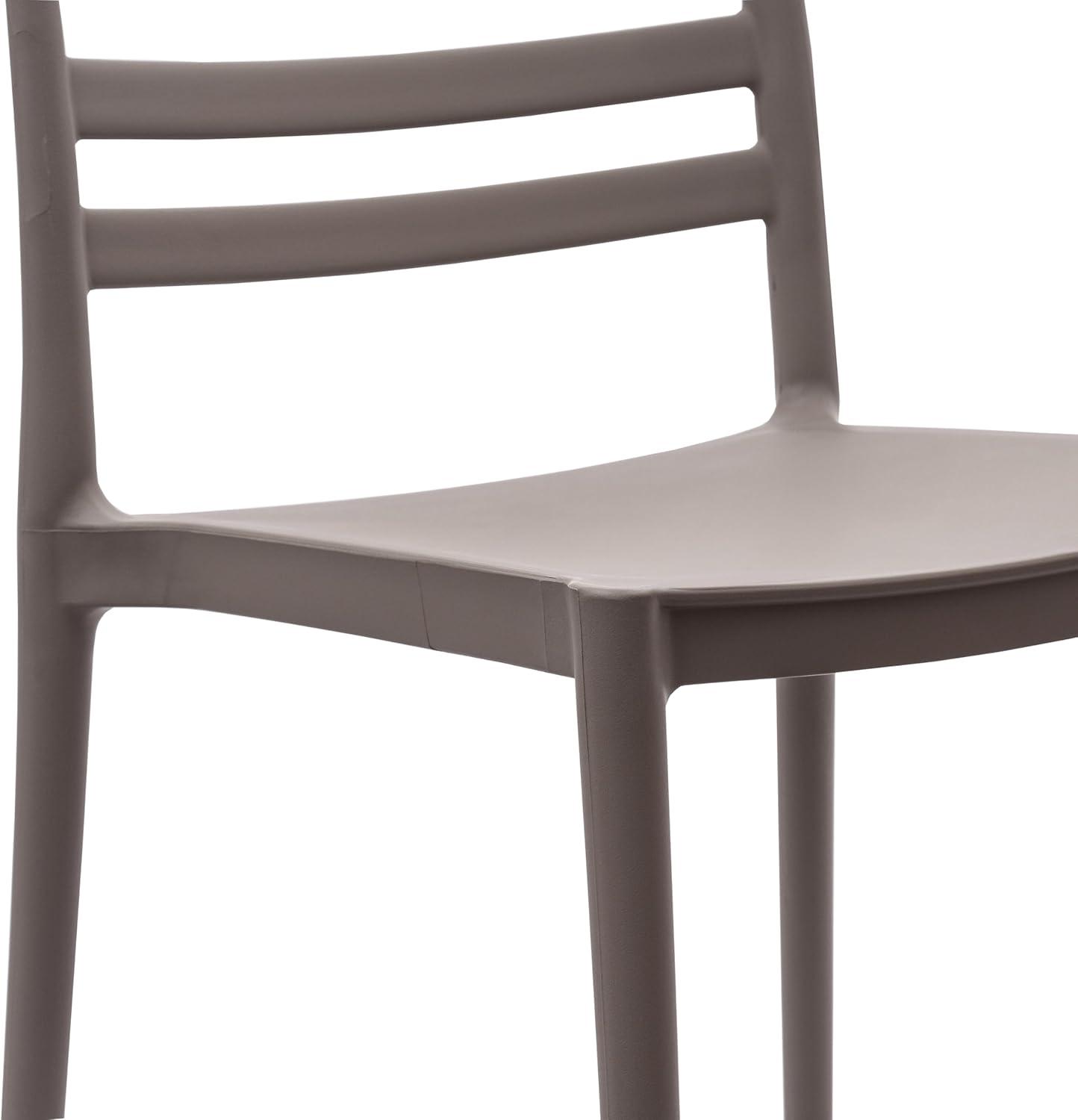 imageFlash Furniture Bridgeport Slat Back Patio Chair with Contoured Seat Commercial AllWeather Stacking Resin Chair UV Resistant IndoorOutdoor Black Set of 4Grey