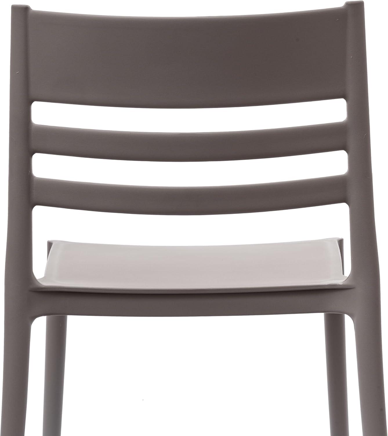 imageFlash Furniture Bridgeport Slat Back Patio Chair with Contoured Seat Commercial AllWeather Stacking Resin Chair UV Resistant IndoorOutdoor Black Set of 4Grey