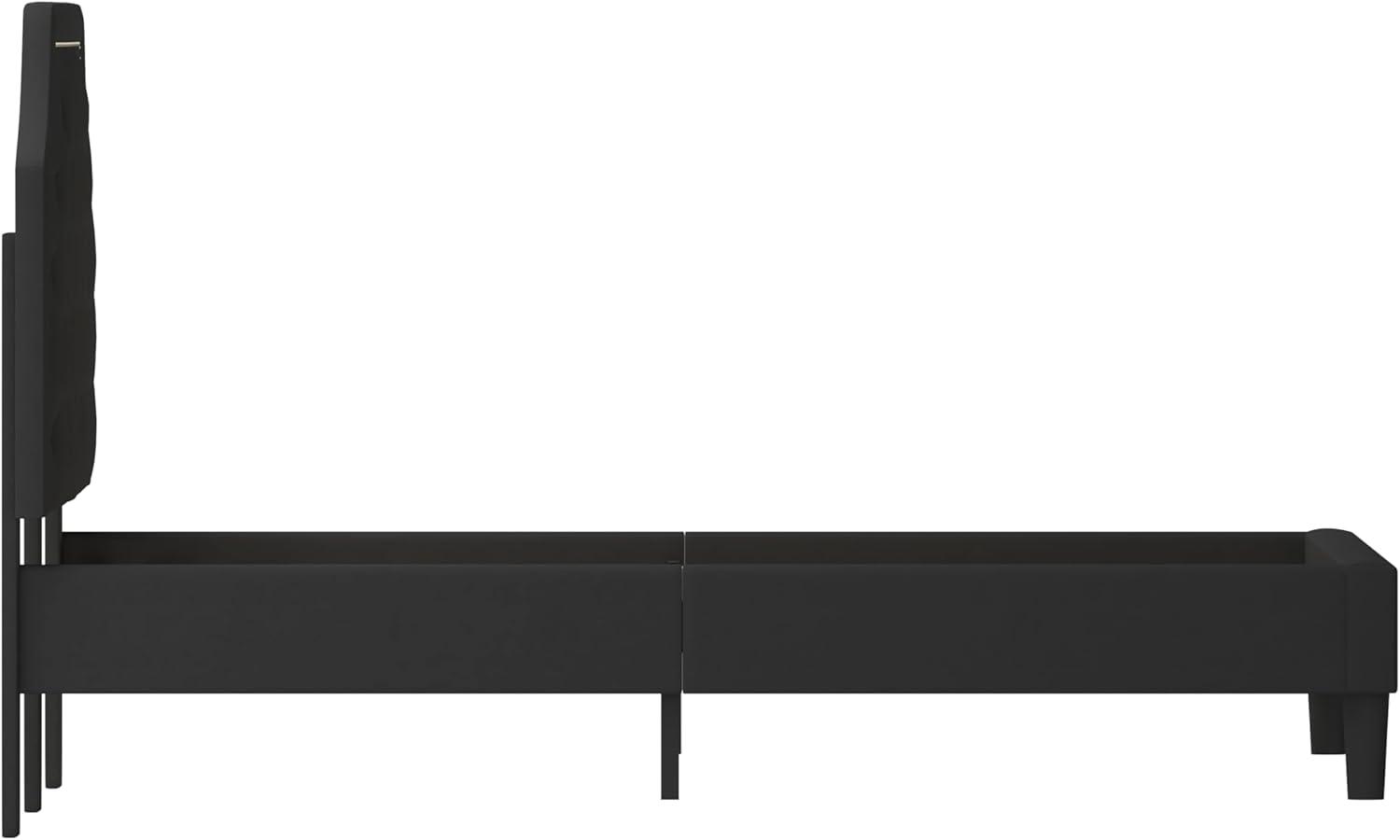 imageFlash Furniture Brighton Twin Size Tufted Upholstered Platform Bed in Light Gray FabricBlack