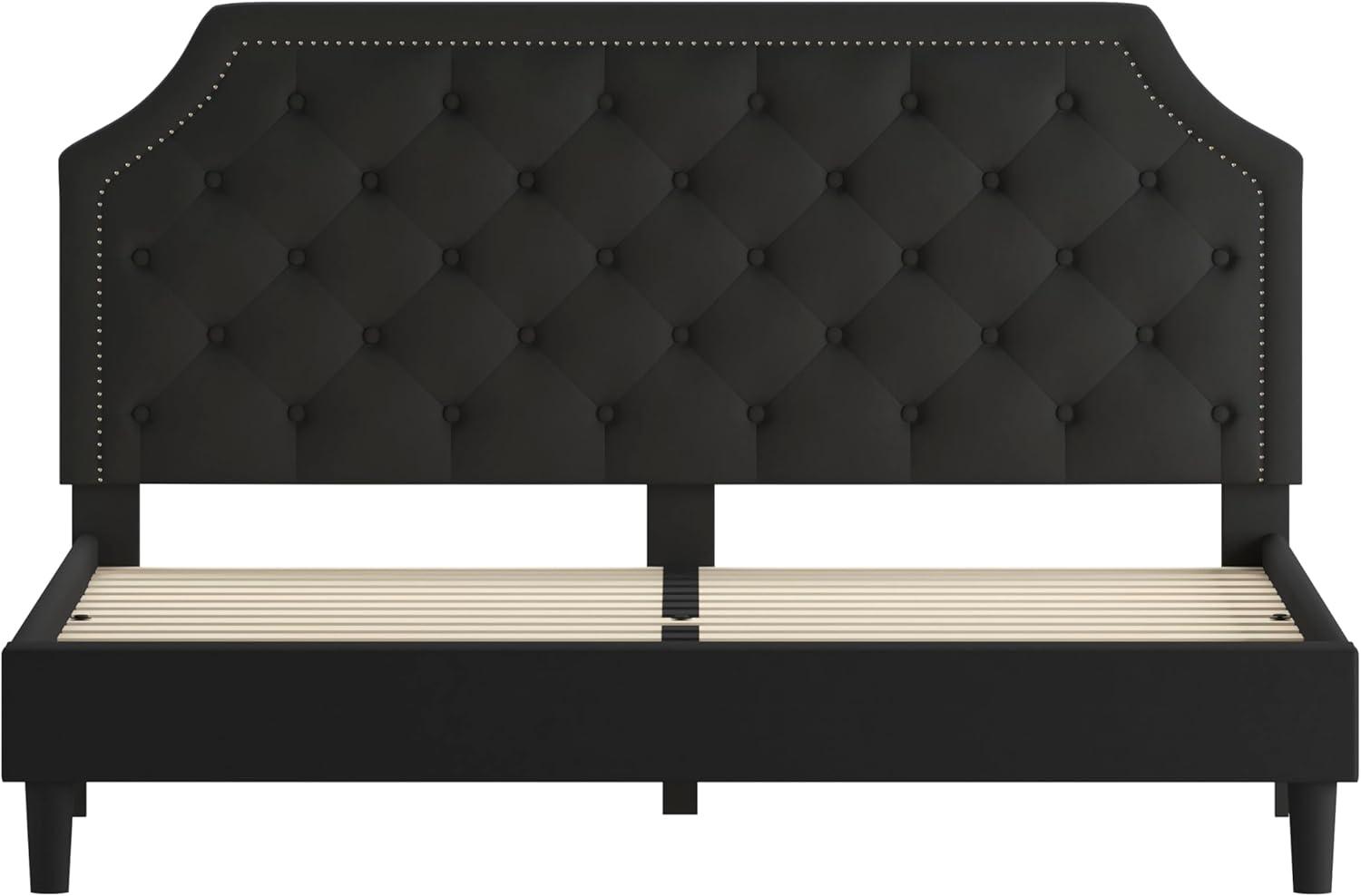 imageFlash Furniture Brighton Twin Size Tufted Upholstered Platform Bed in Light Gray FabricBlack