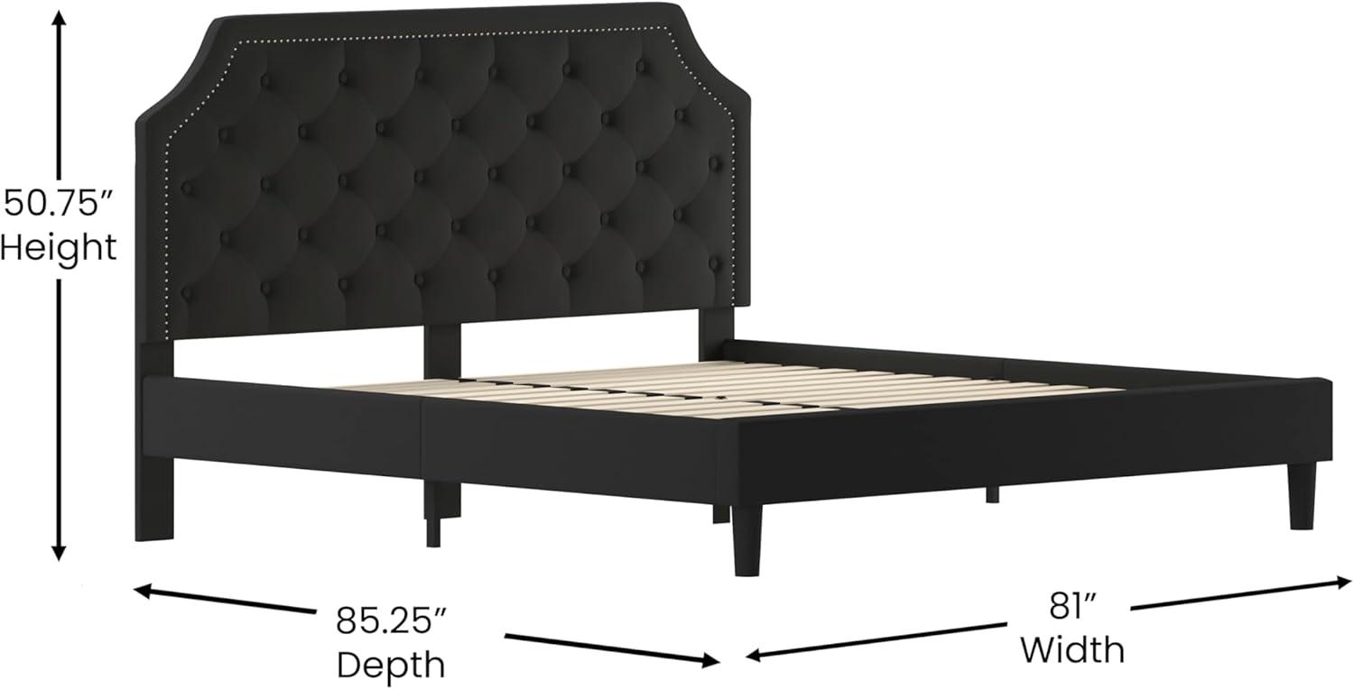 imageFlash Furniture Brighton Twin Size Tufted Upholstered Platform Bed in Light Gray FabricBlack