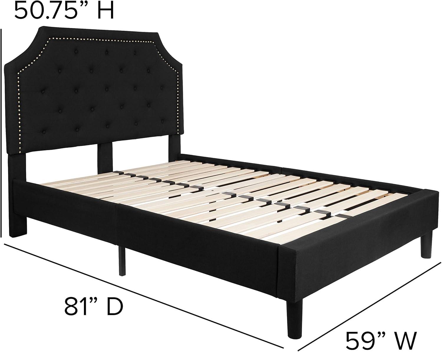imageFlash Furniture Brighton Twin Size Tufted Upholstered Platform Bed in Light Gray FabricBlack