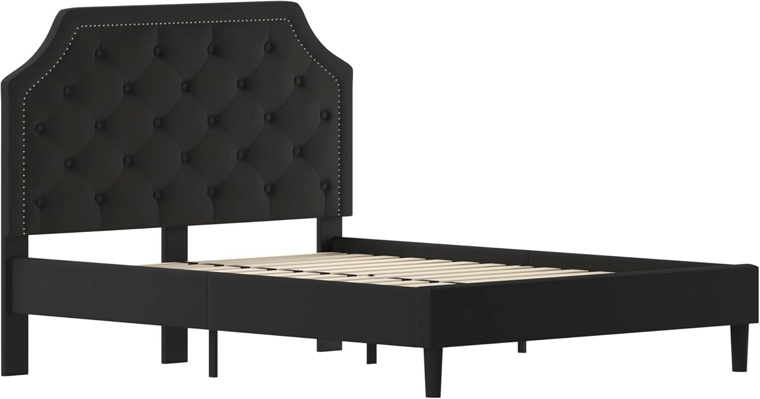 imageFlash Furniture Brighton Twin Size Tufted Upholstered Platform Bed in Light Gray FabricBlack