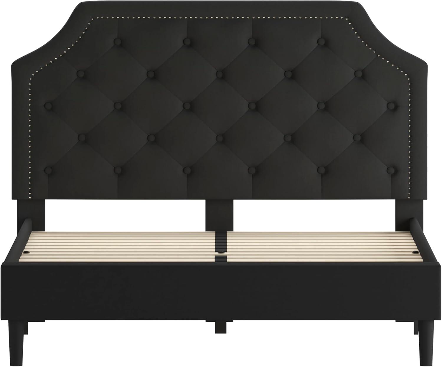 imageFlash Furniture Brighton Twin Size Tufted Upholstered Platform Bed in Light Gray FabricBlack