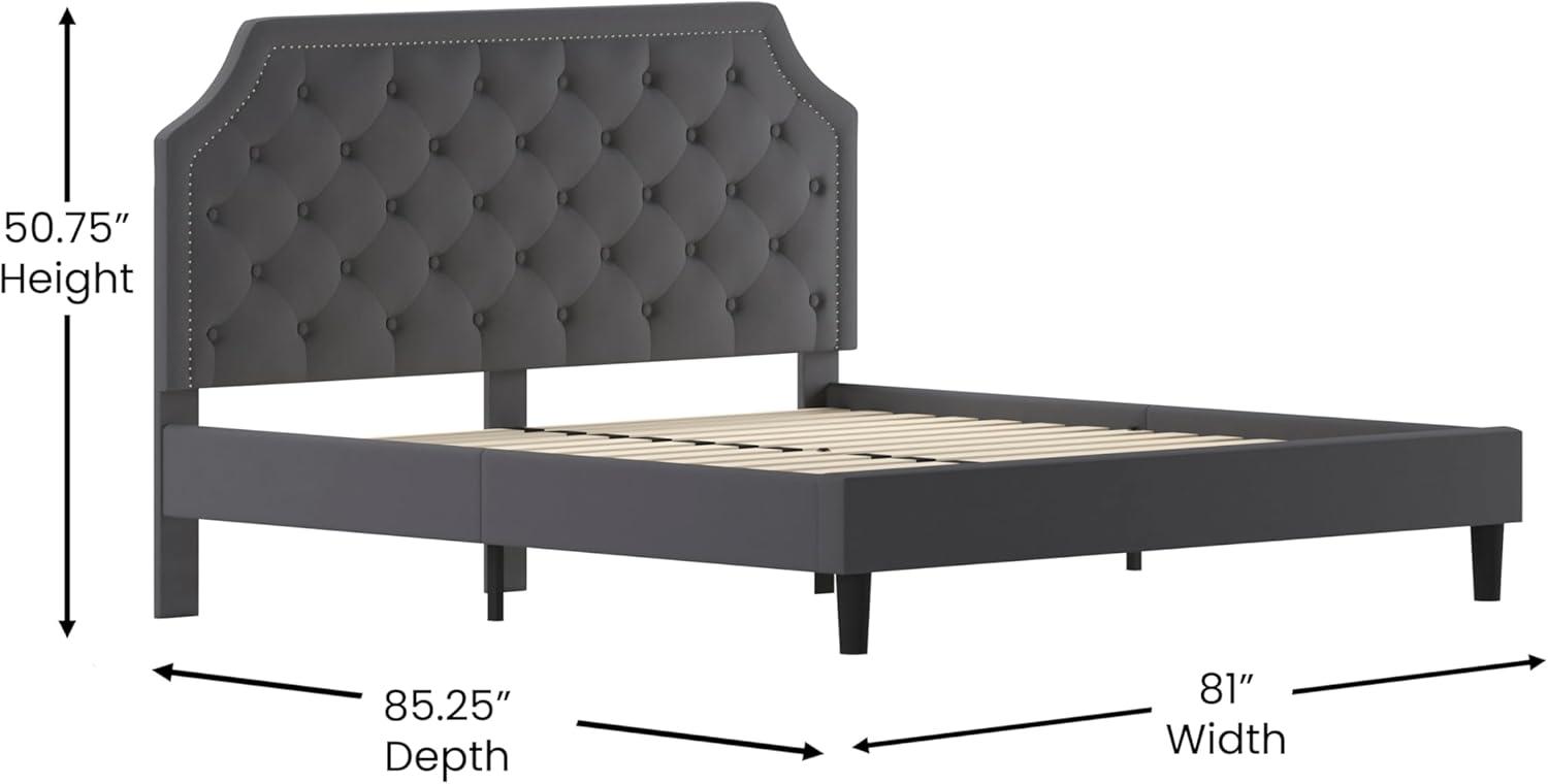 imageFlash Furniture Brighton Twin Size Tufted Upholstered Platform Bed in Light Gray FabricDark Gray