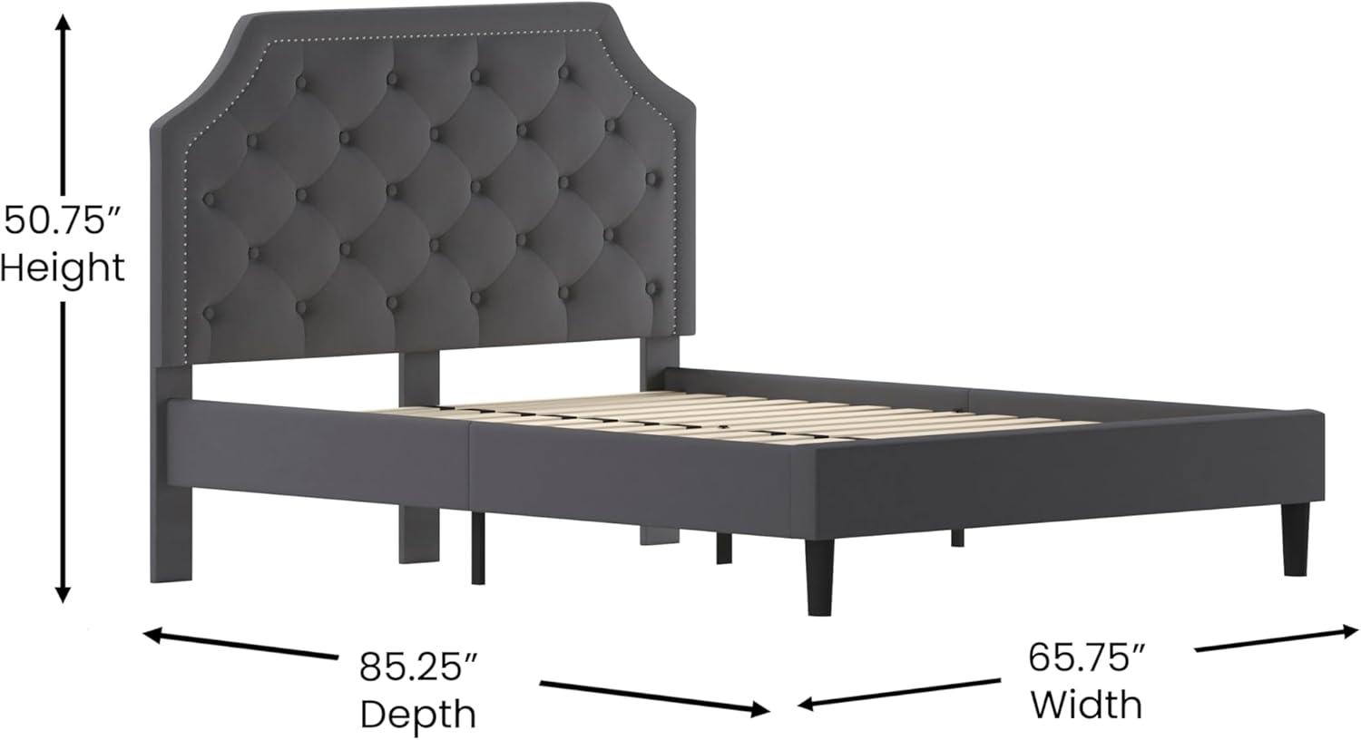 imageFlash Furniture Brighton Twin Size Tufted Upholstered Platform Bed in Light Gray FabricDark Gray