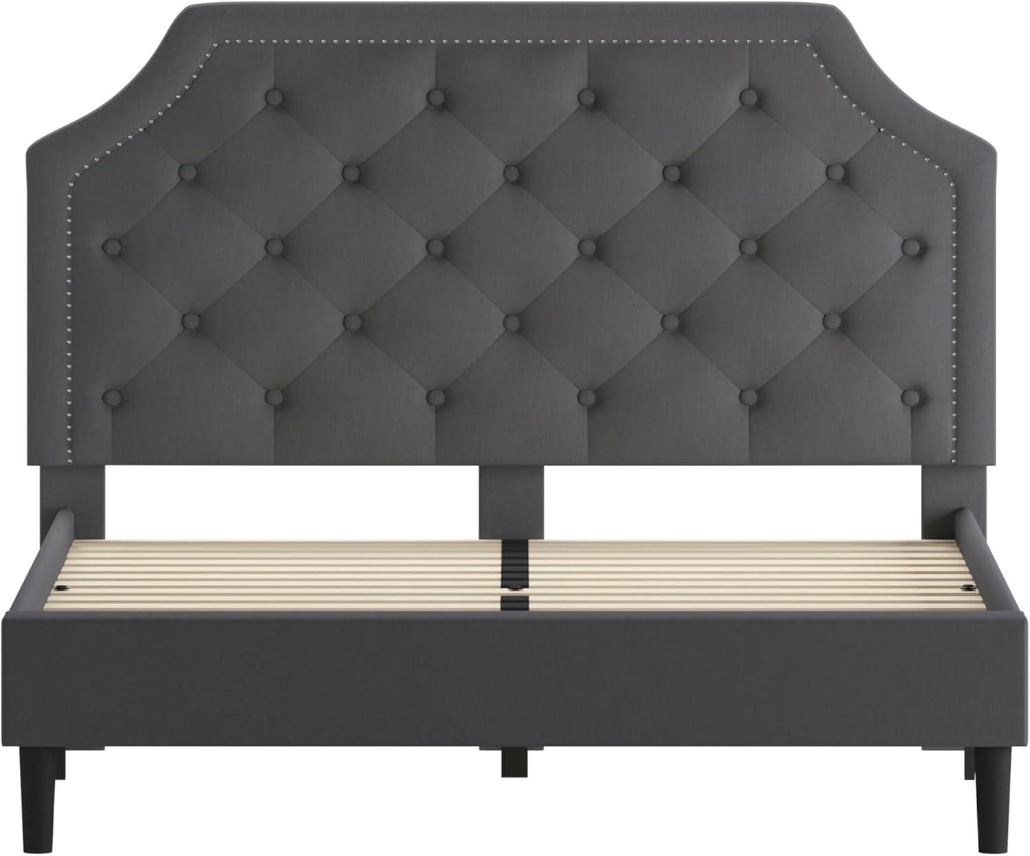 imageFlash Furniture Brighton Twin Size Tufted Upholstered Platform Bed in Light Gray FabricDark Gray