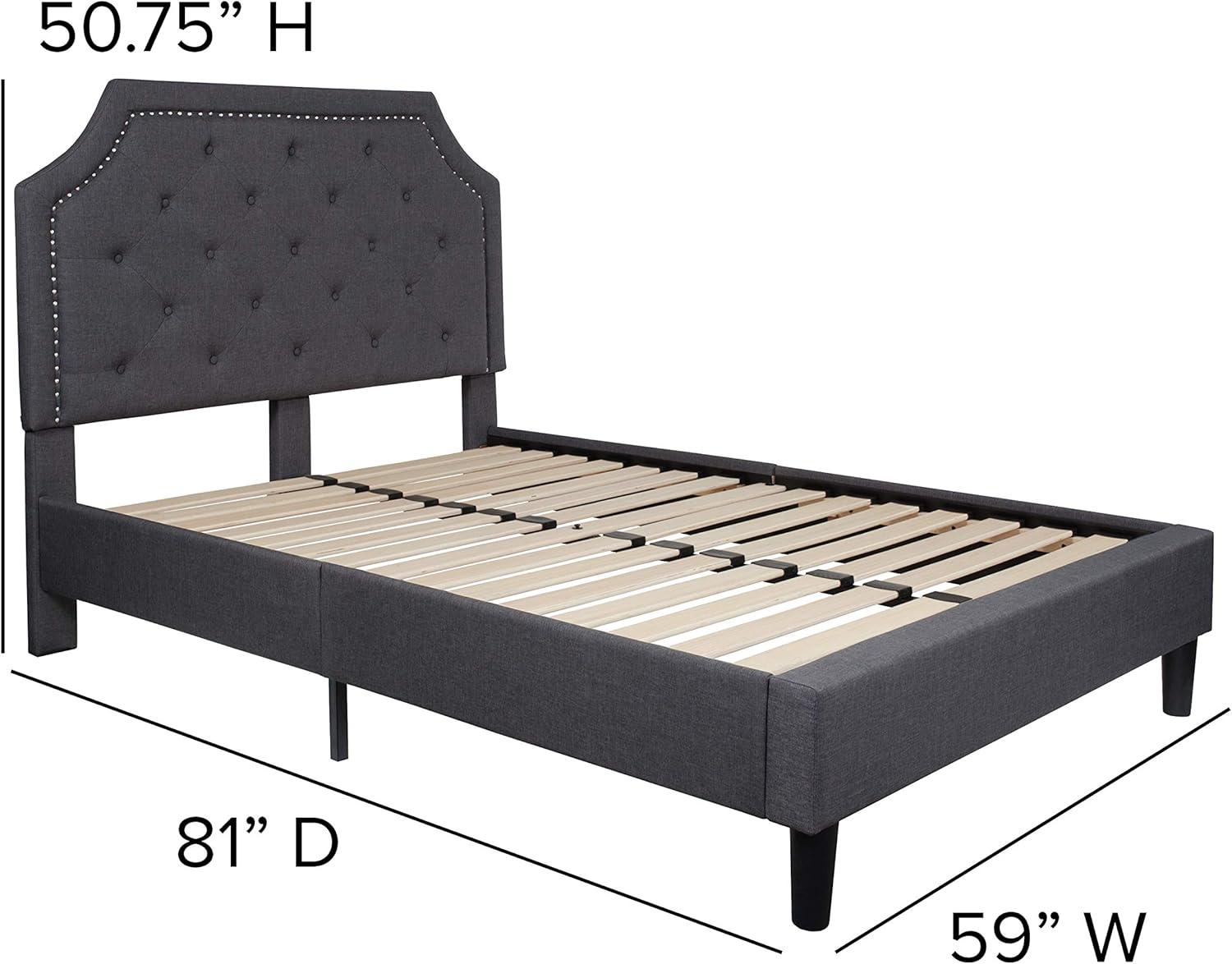 imageFlash Furniture Brighton Twin Size Tufted Upholstered Platform Bed in Light Gray FabricDark Gray