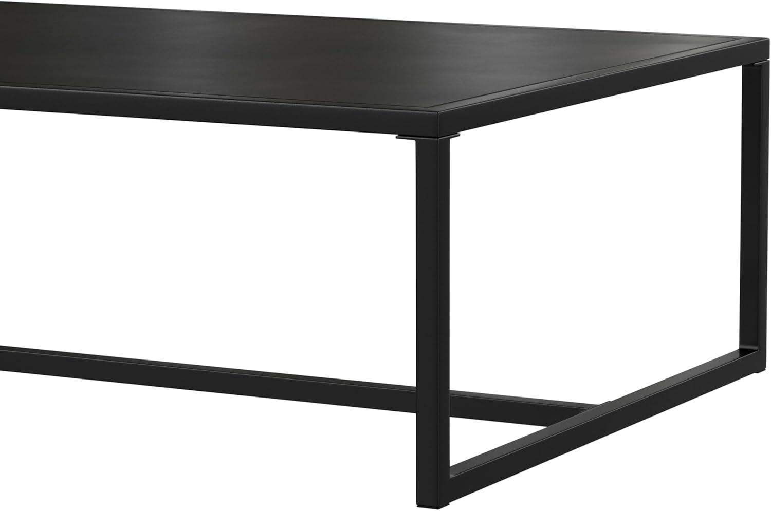 imageFlash Furniture Brock Commercial Grade Steel Modern Patio Coffee Table Rectangular Outdoor Coffee Table with Textured Top and Square Leg Frame Black
