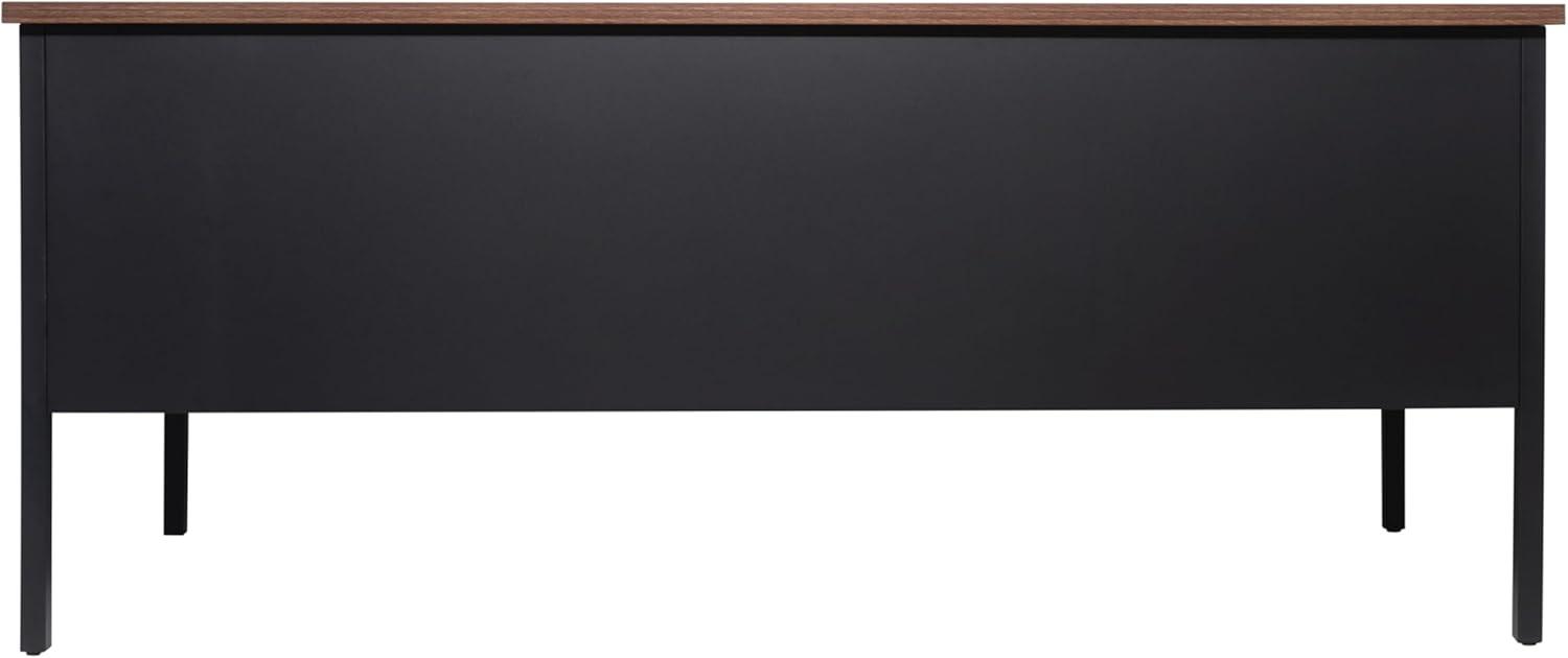 imageFlash Furniture Cambridge Right Side Single Pedestal Desk with 3 Locking Drawers Commercial Grade Teachers or Office Desk 30x70 Metal Frame White OakBlackWalnut