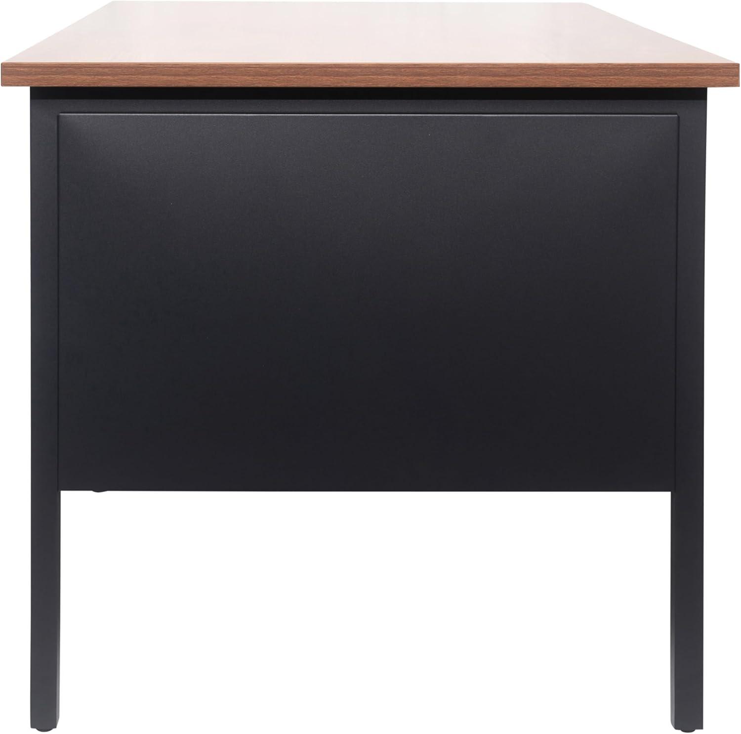 imageFlash Furniture Cambridge Right Side Single Pedestal Desk with 3 Locking Drawers Commercial Grade Teachers or Office Desk 30x70 Metal Frame White OakBlackWalnut