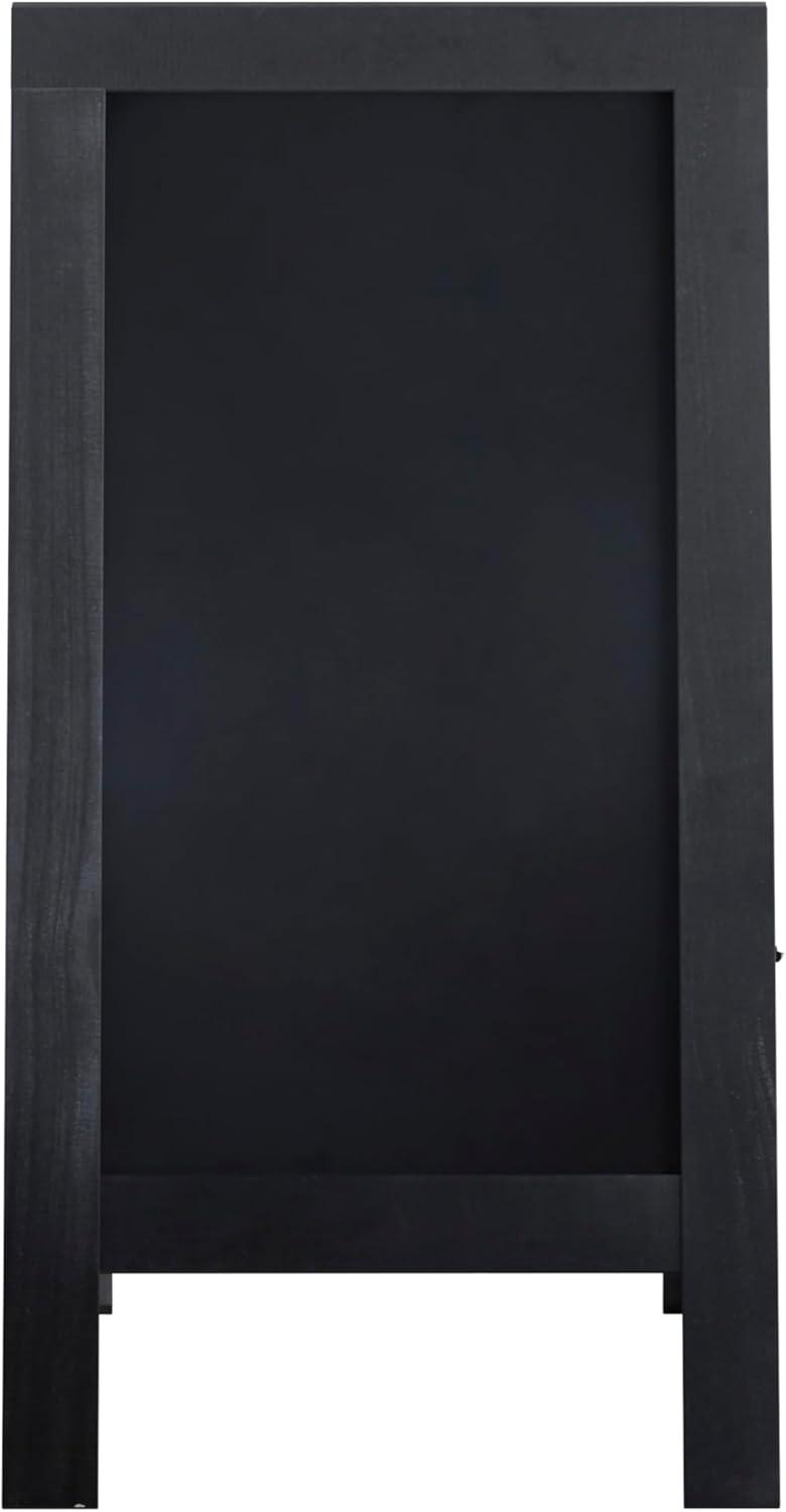 imageFlash Furniture Canterbury Magnetic Chalkboard Sign Robin Blue Wood Frame 30quot x 20quot Freestanding Double Sided Magnetic Chalkboard Surface IndoorOutdoorBlack