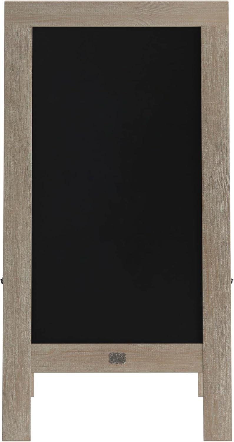 imageFlash Furniture Canterbury Magnetic Chalkboard Sign Robin Blue Wood Frame 30quot x 20quot Freestanding Double Sided Magnetic Chalkboard Surface IndoorOutdoorWeathered Brown