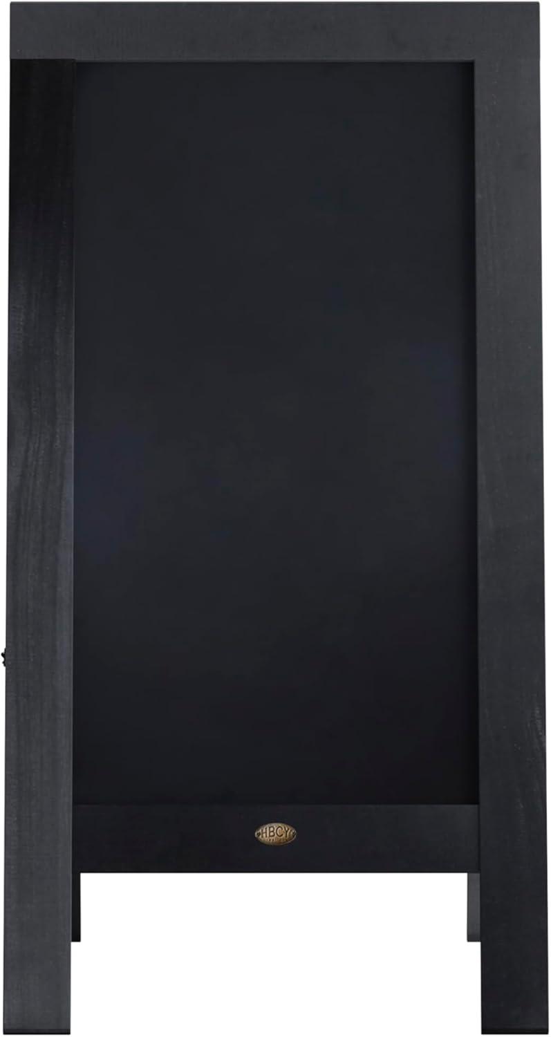 imageFlash Furniture Canterbury Magnetic Chalkboard Sign Robin Blue Wood Frame 30quot x 20quot Freestanding Double Sided Magnetic Chalkboard Surface IndoorOutdoorBlack