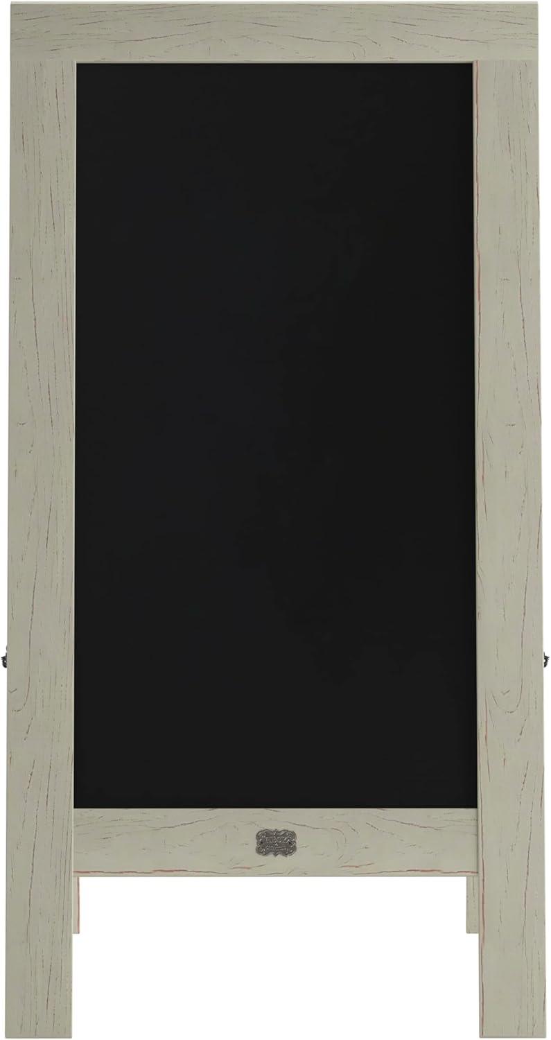 imageFlash Furniture Canterbury Magnetic Chalkboard Sign Robin Blue Wood Frame 30quot x 20quot Freestanding Double Sided Magnetic Chalkboard Surface IndoorOutdoorWhite