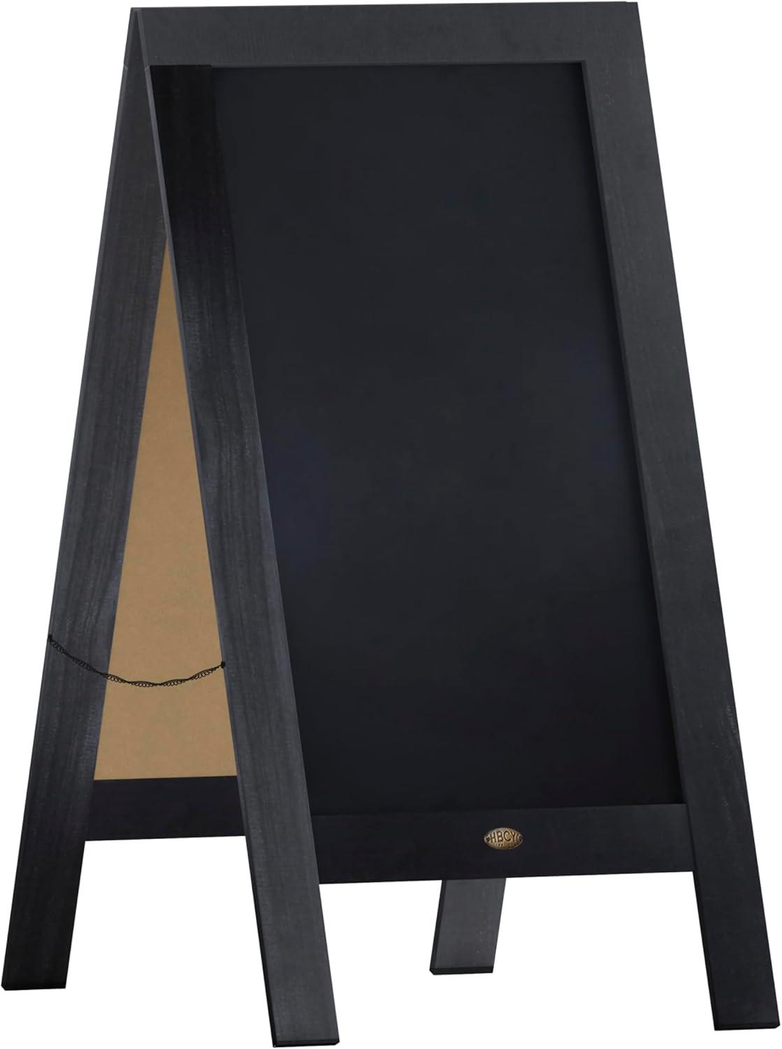 imageFlash Furniture Canterbury Magnetic Chalkboard Sign Robin Blue Wood Frame 30quot x 20quot Freestanding Double Sided Magnetic Chalkboard Surface IndoorOutdoorBlack