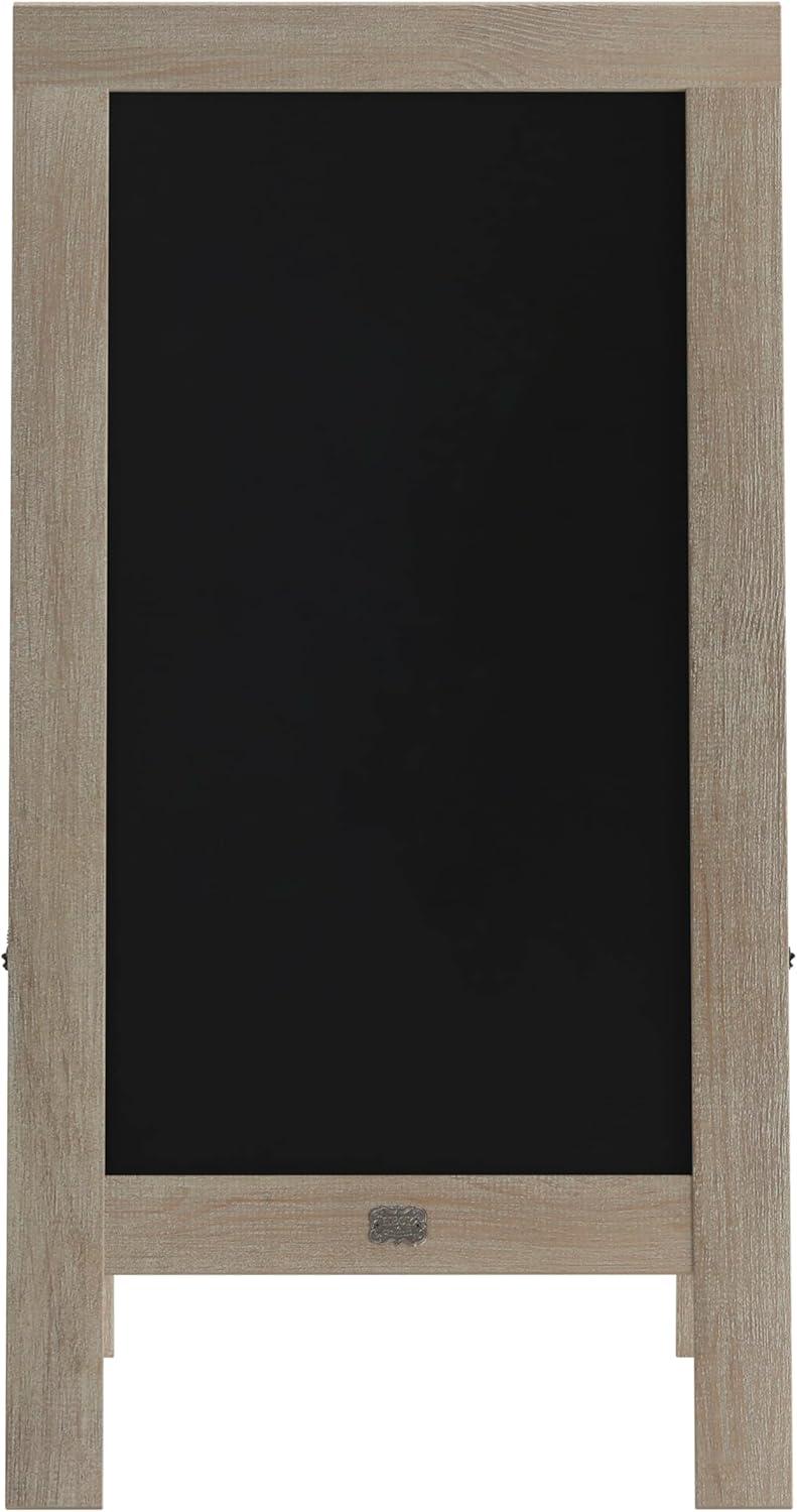 imageFlash Furniture Canterbury Magnetic Chalkboard Sign Robin Blue Wood Frame 30quot x 20quot Freestanding Double Sided Magnetic Chalkboard Surface IndoorOutdoorWeathered Brown