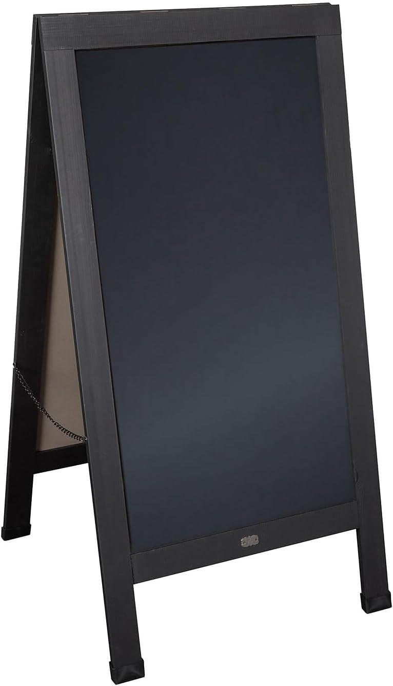 imageFlash Furniture Canterbury Magnetic Chalkboard Sign Set Whitewashed Wood Frame 48quot x 24quot IndoorOutdoor Includes 8 Chalk Markers 10 Stencils 2 MagnetsBlack