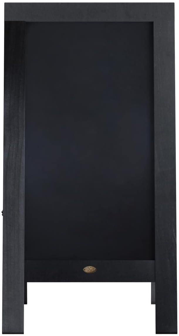 imageFlash Furniture Canterbury Magnetic Chalkboard Sign Set Whitewashed Wood Frame 48quot x 24quot IndoorOutdoor Includes 8 Chalk Markers 10 Stencils 2 MagnetsBlack