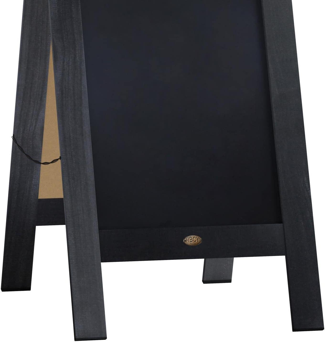 imageFlash Furniture Canterbury Magnetic Chalkboard Sign Set Whitewashed Wood Frame 48quot x 24quot IndoorOutdoor Includes 8 Chalk Markers 10 Stencils 2 MagnetsBlack