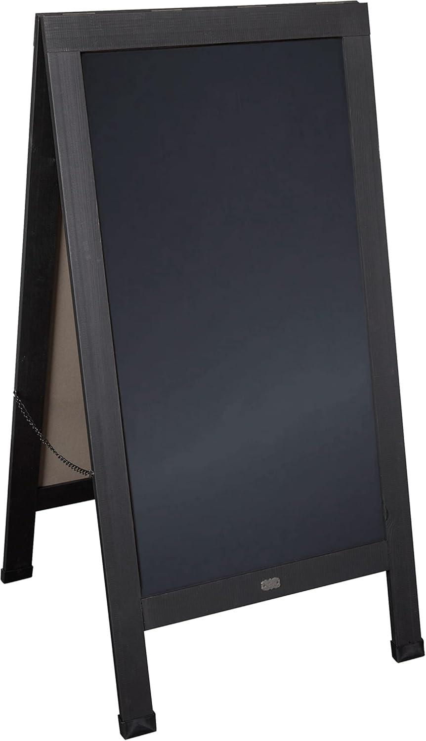 imageFlash Furniture Canterbury Magnetic Chalkboard Sign Set Whitewashed Wood Frame 48quot x 24quot IndoorOutdoor Includes 8 Chalk Markers 10 Stencils 2 MagnetsBlack