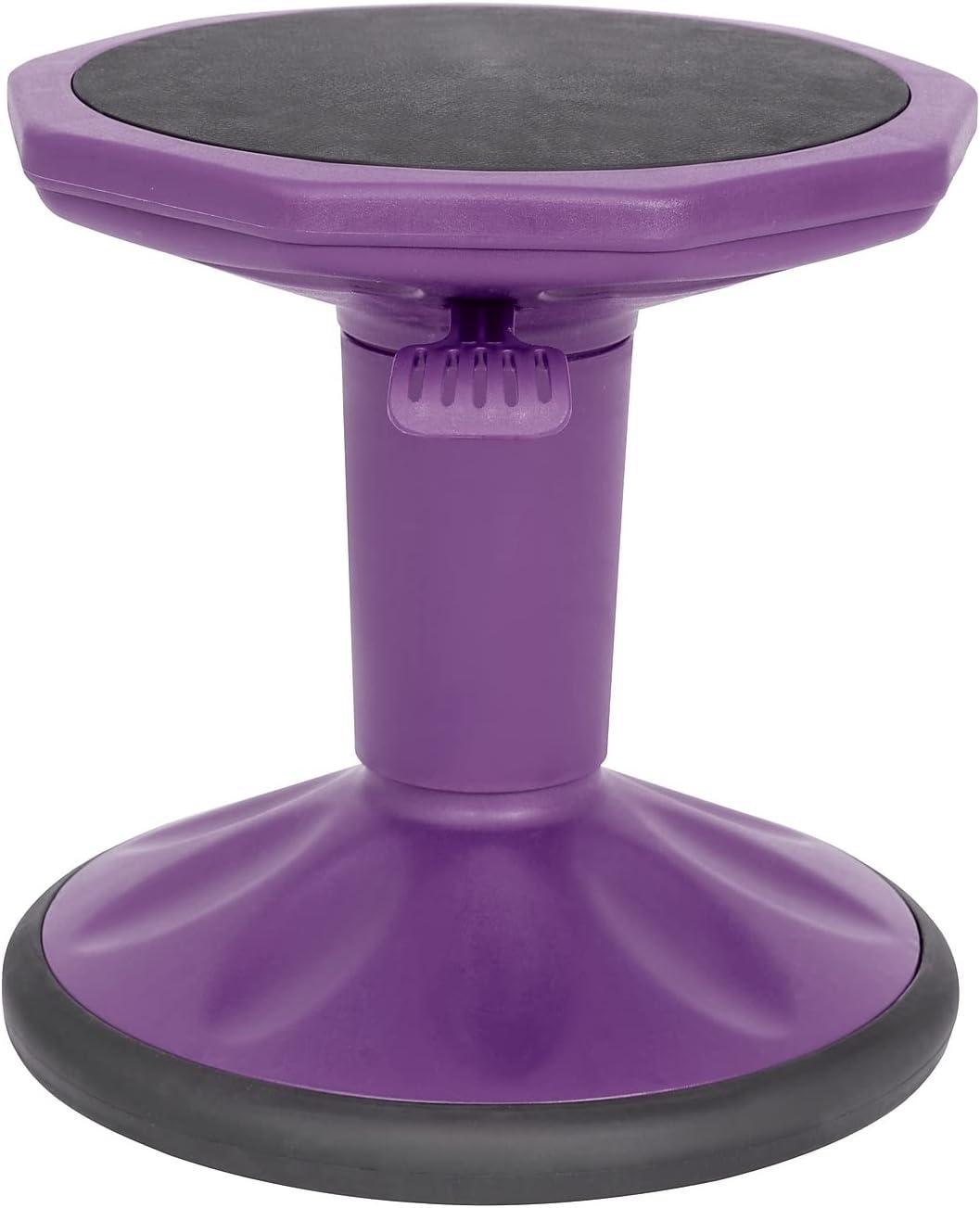 imageFlash Furniture Carter Adjustable Height Kids Active Stool Flexible Gray Stool for Classroom and Home NonSkid Bottom Rubberized Seat 14quot 18quot Seat HeightPurple