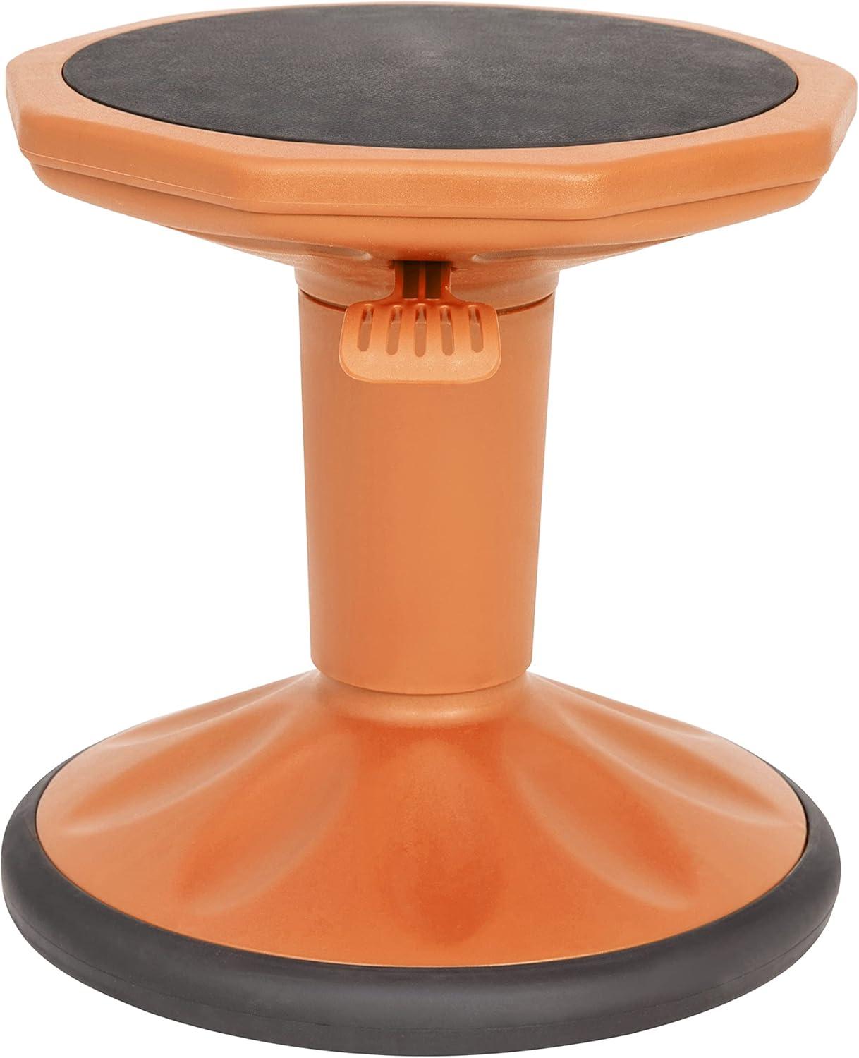 imageFlash Furniture Carter Adjustable Height Kids Active Stool Flexible Gray Stool for Classroom and Home NonSkid Bottom Rubberized Seat 14quot 18quot Seat HeightOrange