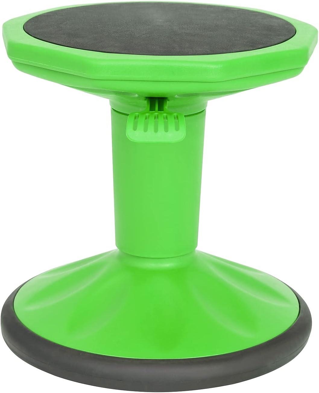 imageFlash Furniture Carter Adjustable Height Kids Active Stool Flexible Gray Stool for Classroom and Home NonSkid Bottom Rubberized Seat 14quot 18quot Seat HeightGreen