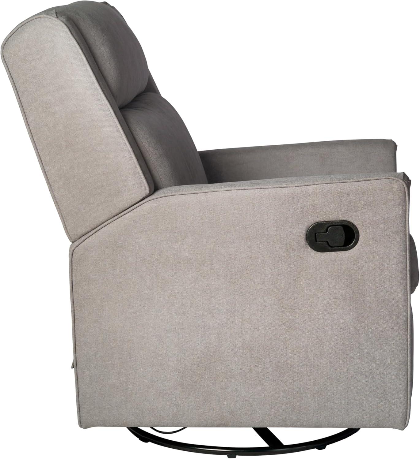 imageFlash Furniture Cash Swivel Glider Rocking Recliner Manual Recliner with 360 Degree Swivel for Living Room Bedroom or Nursery Fabric Upholstered Light GrayLight Gray