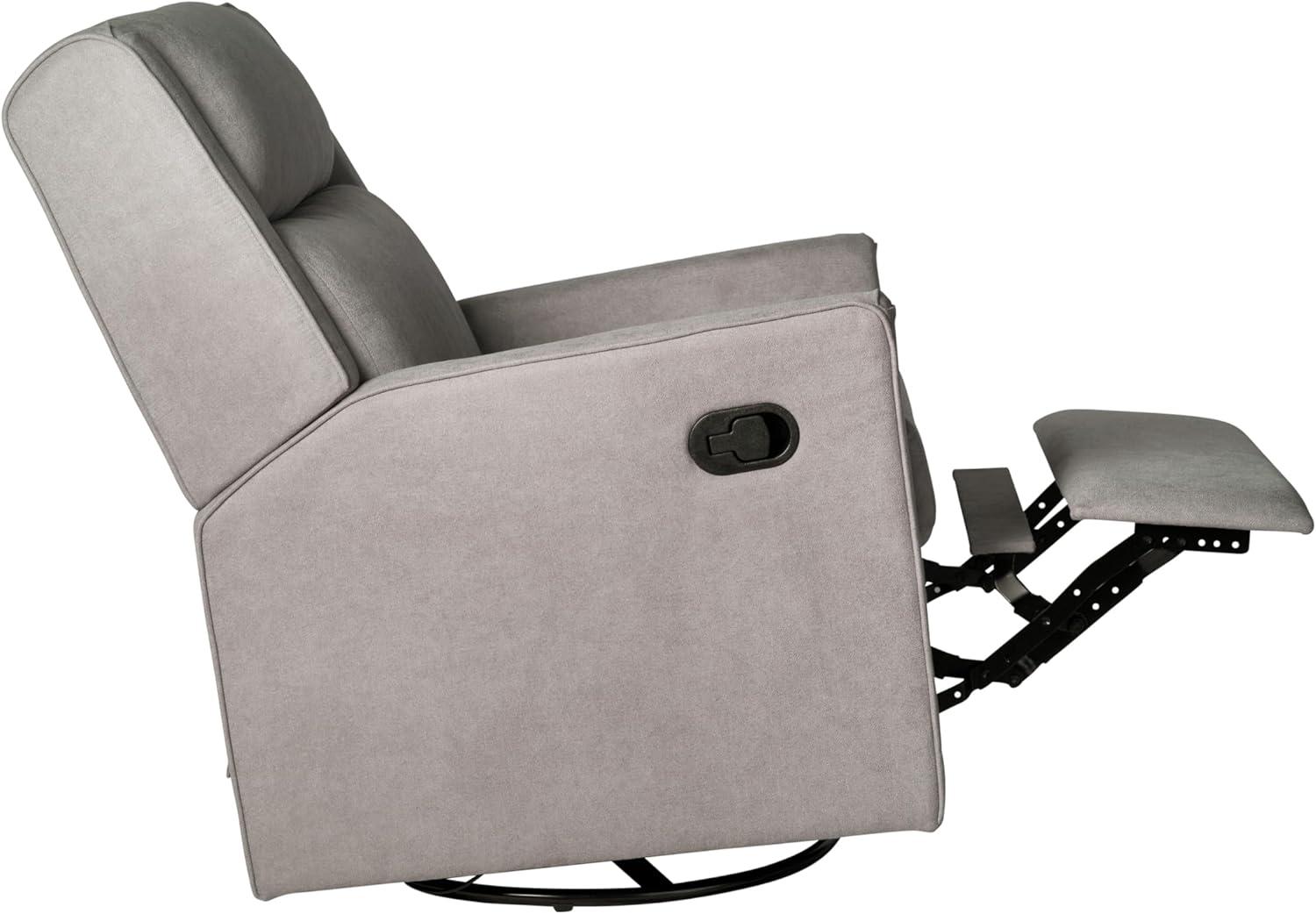 imageFlash Furniture Cash Swivel Glider Rocking Recliner Manual Recliner with 360 Degree Swivel for Living Room Bedroom or Nursery Fabric Upholstered Light GrayLight Gray