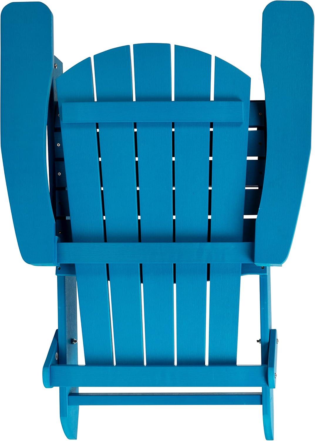 imageFlash Furniture Charlestown Commercial Folding Adirondack Chair Mahogany Poly Resin IndoorOutdoor Weather ResistantBlue