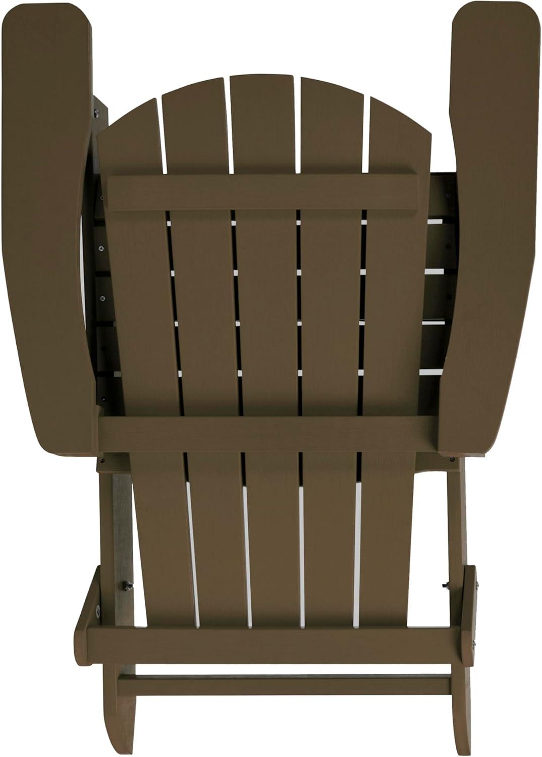 imageFlash Furniture Charlestown Commercial Folding Adirondack Chair Mahogany Poly Resin IndoorOutdoor Weather ResistantMahogany