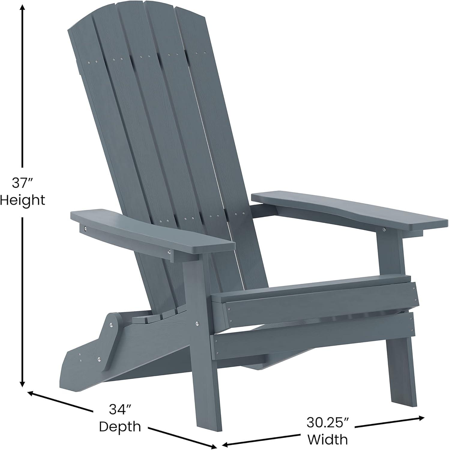 imageFlash Furniture Charlestown Commercial Folding Adirondack Chair Mahogany Poly Resin IndoorOutdoor Weather ResistantSea Foam