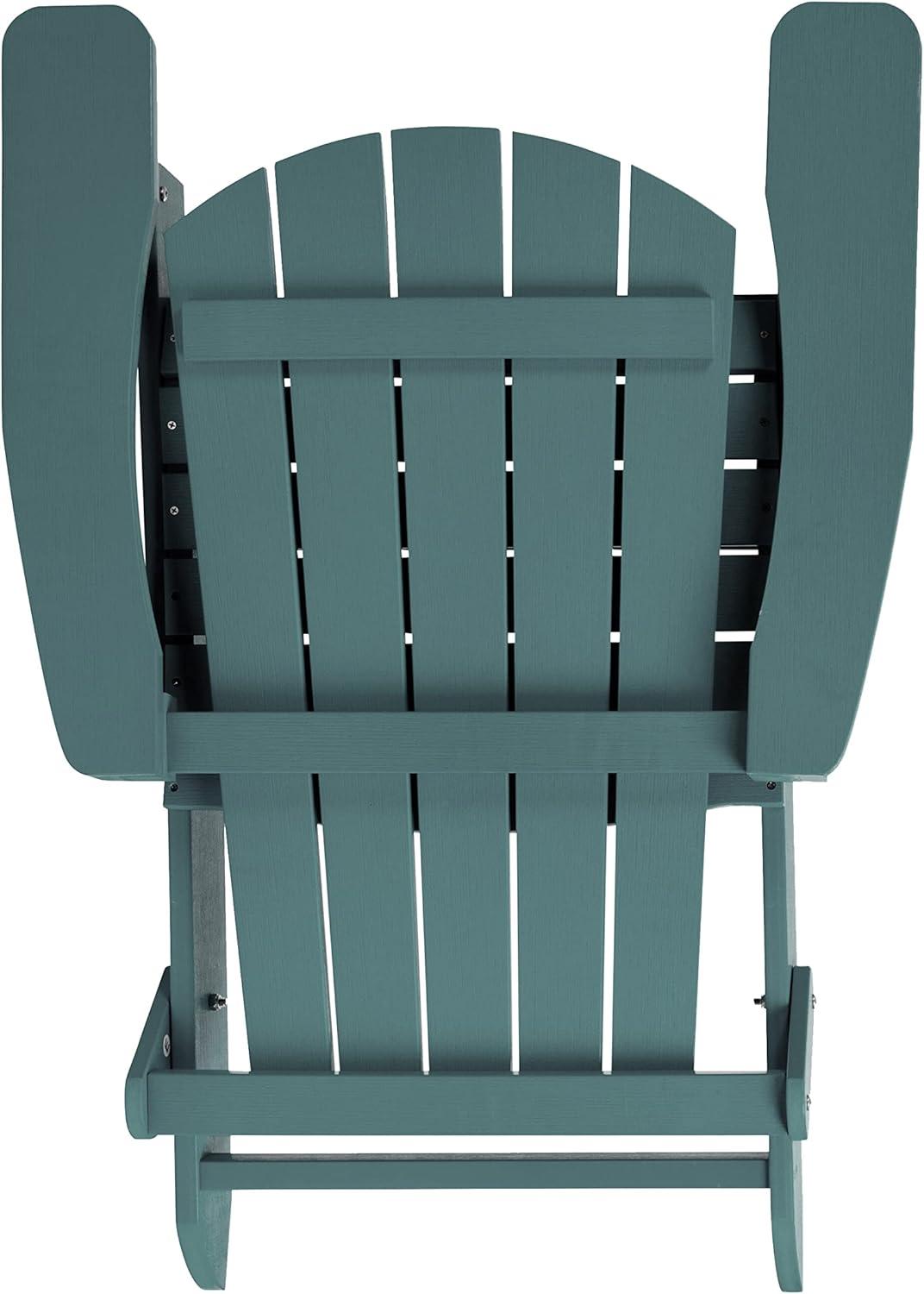 imageFlash Furniture Charlestown Commercial Folding Adirondack Chair Mahogany Poly Resin IndoorOutdoor Weather ResistantSea Foam