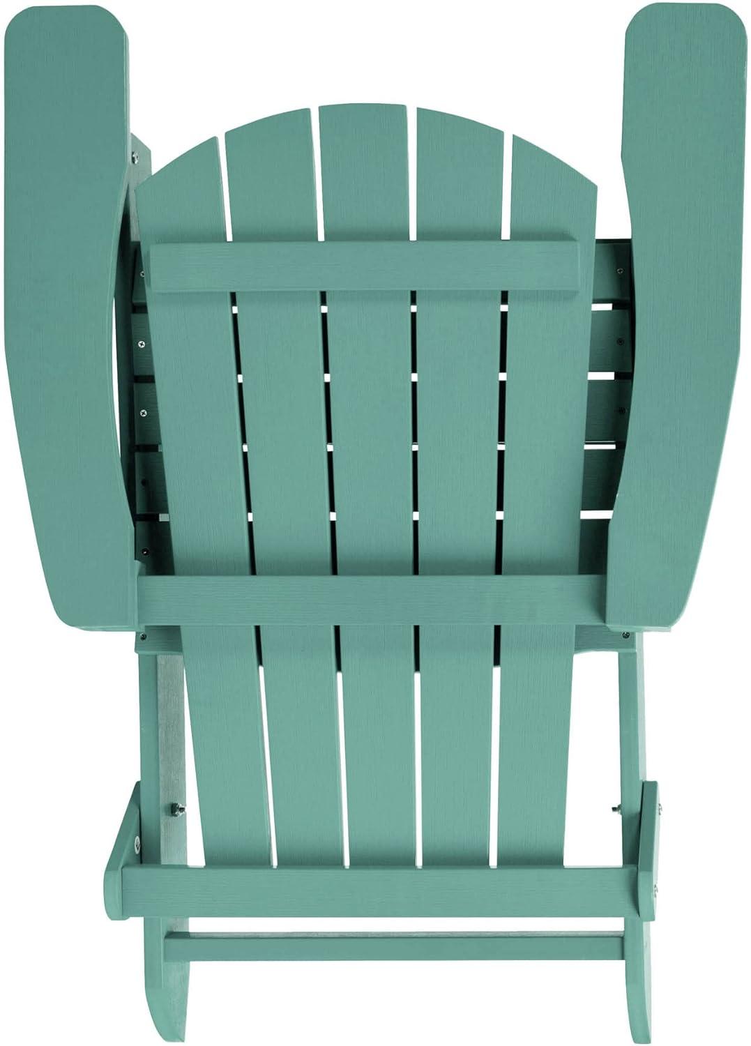 imageFlash Furniture Charlestown Commercial Folding Adirondack Chair Mahogany Poly Resin IndoorOutdoor Weather ResistantSea Foam