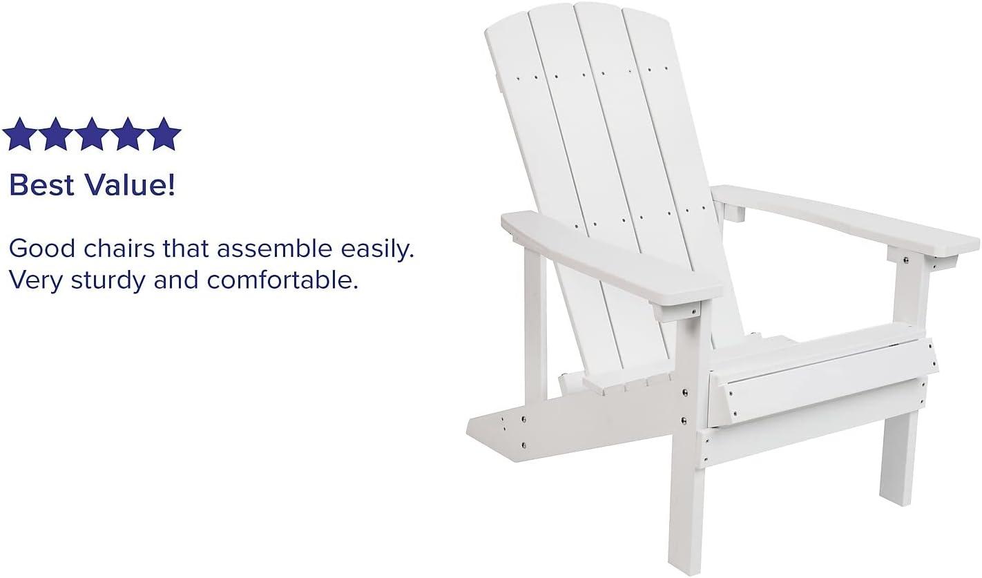 imageFlash Furniture Charlestown Commercial Grade IndoorOutdoor Adirondack Chair Weather Resistant Durable Poly Resin Deck and Patio Seating Slate GrayWhite