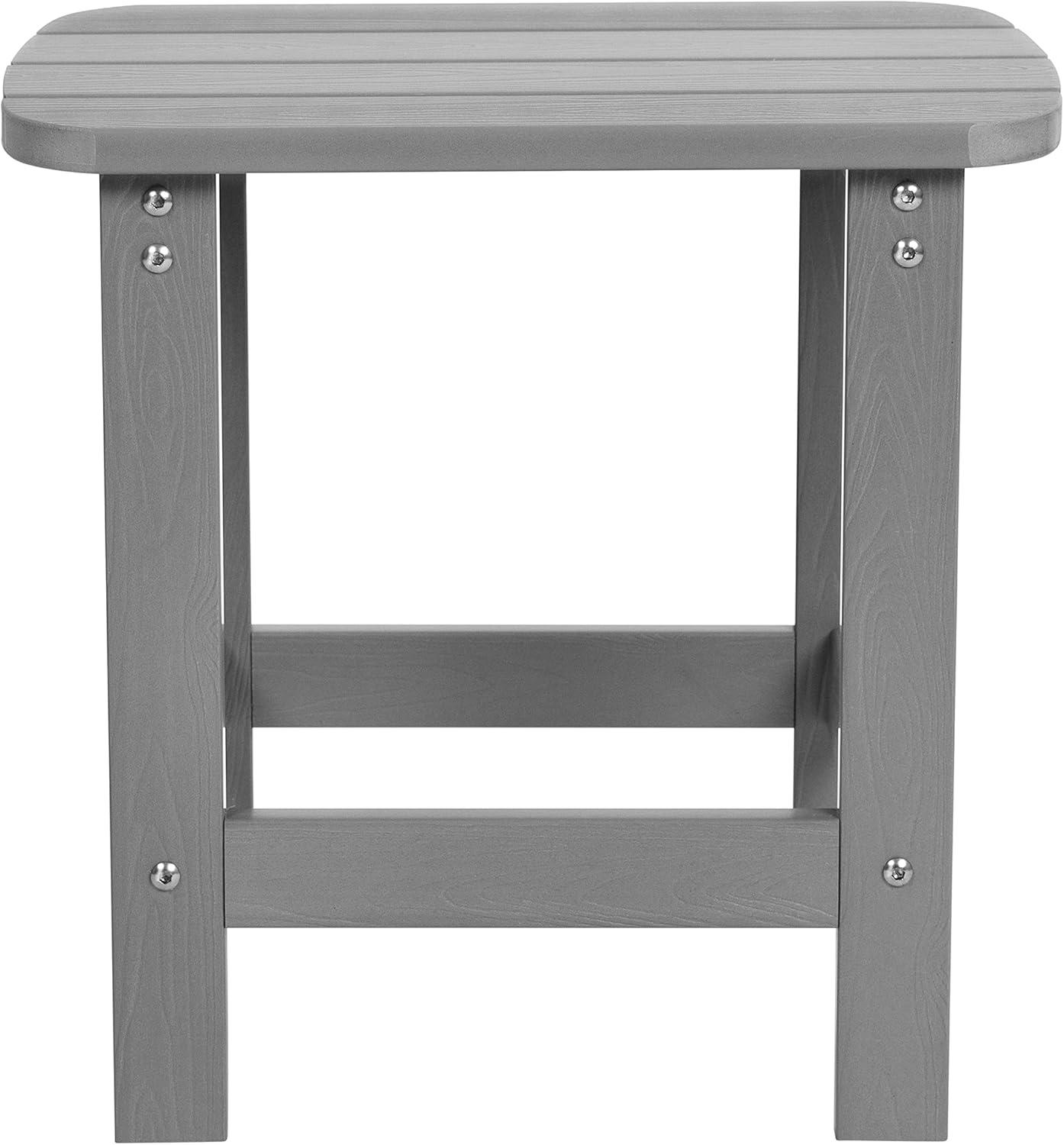imageFlash Furniture Charlestown Tiered Commercial Poly Resin Adirondack Side Table Lime Green AllWeather IndoorOutdoorGrey