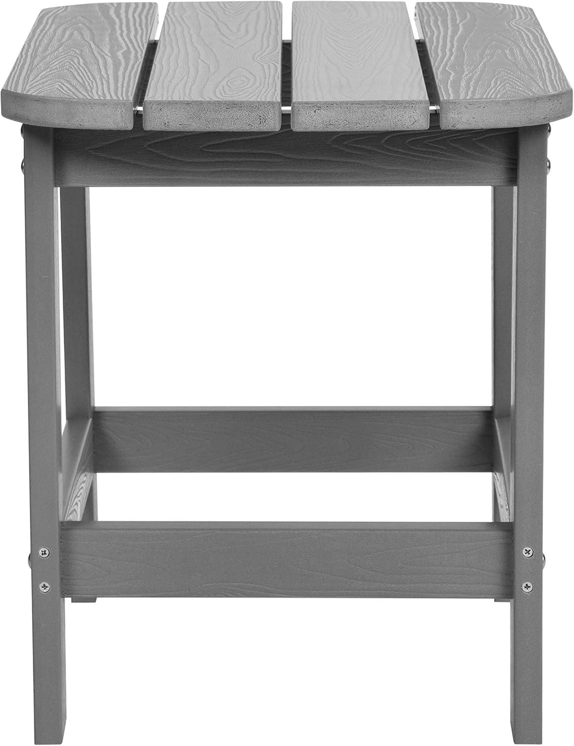 imageFlash Furniture Charlestown Tiered Commercial Poly Resin Adirondack Side Table Lime Green AllWeather IndoorOutdoorGrey