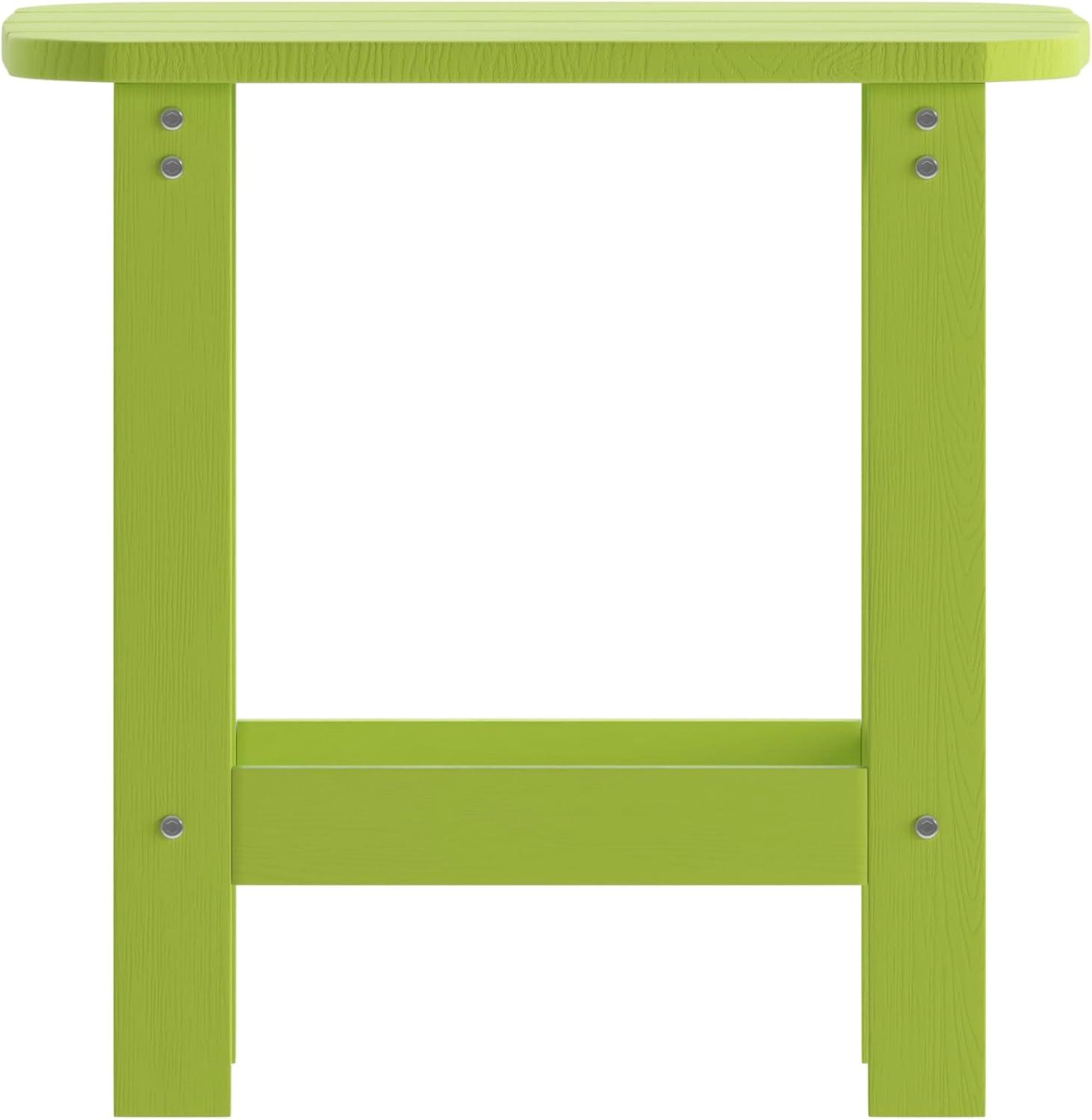 imageFlash Furniture Charlestown Tiered Commercial Poly Resin Adirondack Side Table Lime Green AllWeather IndoorOutdoorLime Green