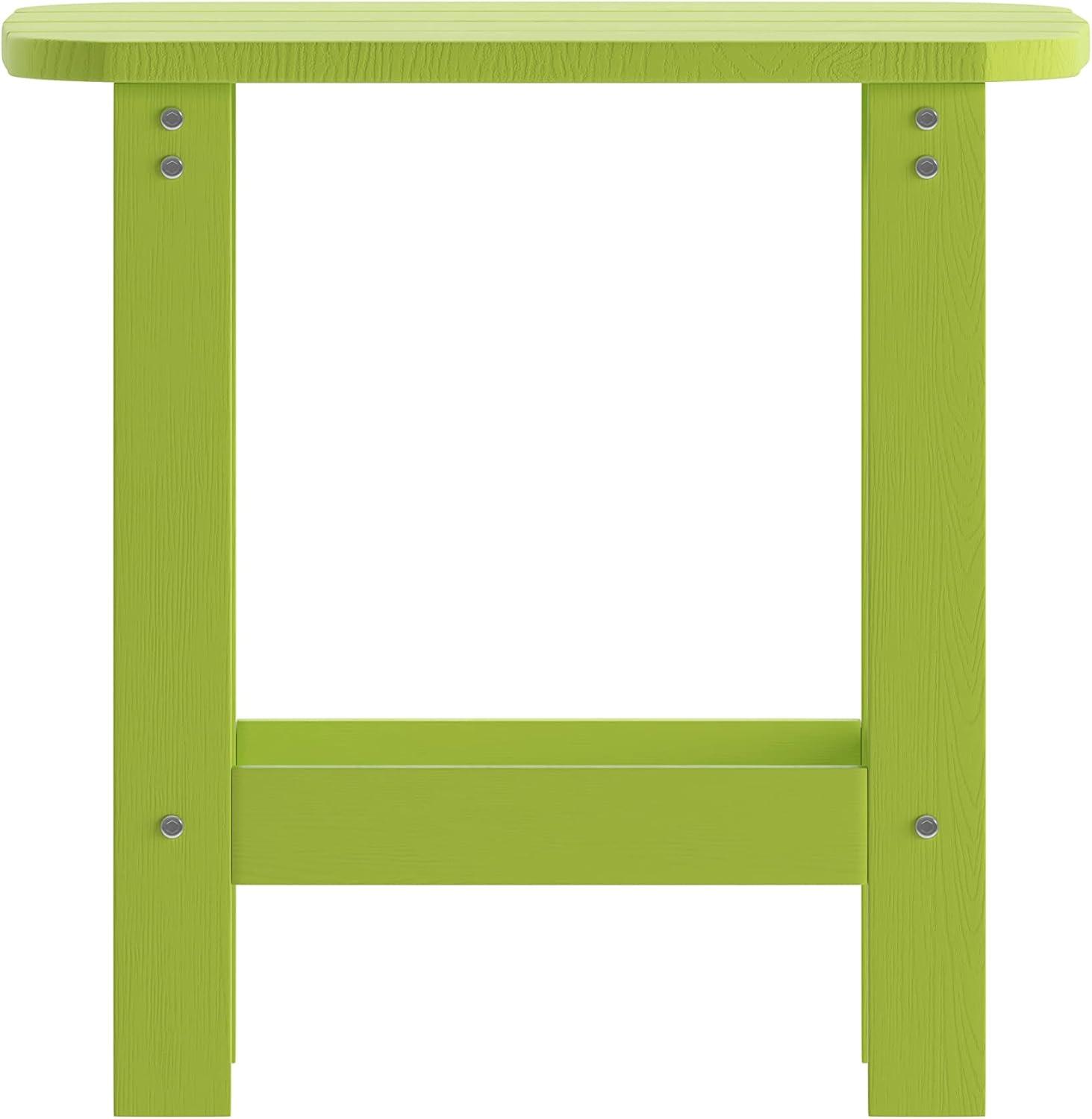 imageFlash Furniture Charlestown Tiered Commercial Poly Resin Adirondack Side Table Lime Green AllWeather IndoorOutdoorLime Green