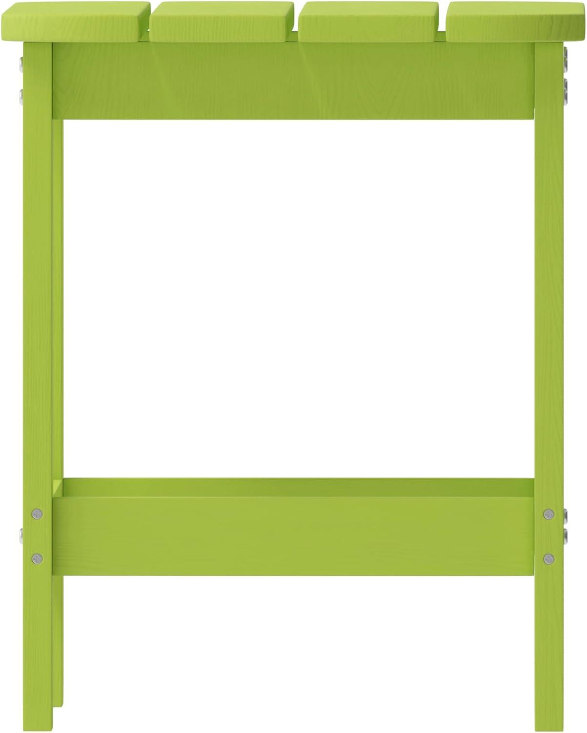 imageFlash Furniture Charlestown Tiered Commercial Poly Resin Adirondack Side Table Lime Green AllWeather IndoorOutdoorLime Green